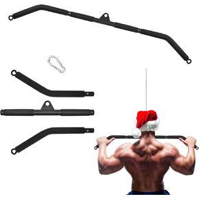 Pull Down Straight Bar, Dual Hook Straight Bar Cable Attachment, Heavy Duty Gym Straight Bar for Cable Machine, Weightlifting Workout, Resistance Bands and Pulley System Strength Training