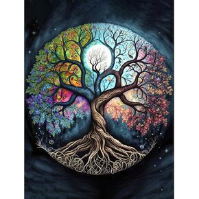 Arpilul Tree of Life Diamond Art Kits for Adults-5D Tree of Life Diamond Art Painting Kits, Moon and Tree Diamond Art for Gift Home Decor(Z-666,12x16inch)
