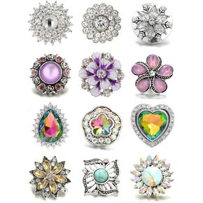 12pcs 20mm Snap Button Chunk Jewelry Charms Snap Bracelet Accessories for Women (2)