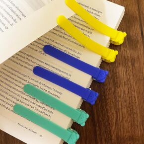 6 PCS Silicone Automatic Bookmarks - Cute Book Marks for Reading, Women, Men, Kids, Book Lovers, Accessories