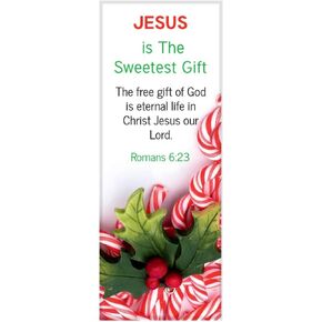 Jesus is The Sweetest Gift Christmas Bookmarks Bulk (100 Count) - Made in USA -