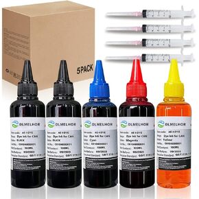 Ink Refill kit for Canon PG240 PG-250 251 CL241 PG245 CL246 PG-243 CL-244, 100 ml x 5 with Syringe 2BK+CMY