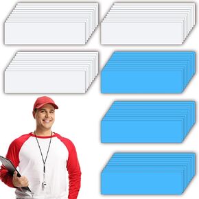60 حزمة 1.77 × 0.51 بوصة علامات تبويب لوحة الأسماء المغناطيسية، ملصقات مسح جافة مغناطيسية باللون الأبيض والأزرق، شريط مغناطيسي للكتابة لتقويم الحافظة والمكتب المنزلي، لوحة خط البيسبول البيسبول - بدون لوحة in Kuwait