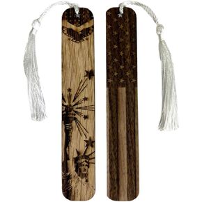 High Quality Wood Bookmark with Tassel - Oak and Walnut - Handcrafted and Durable - Perfect Gift for Book Lovers - Made in The USA - Pack of 2 - Texas