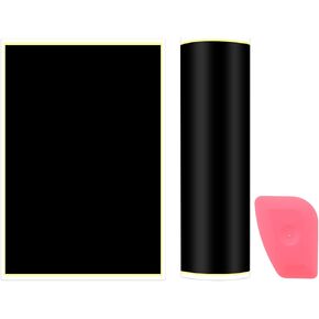 PATIKIL 15.3x10.4 Inch Laser Engraving Paper, 2 Pcs Laser Engraving Marking Color Paper with Scraper for Fiber Laser Marking and Engraving on Metal Ceramics Glass, Black