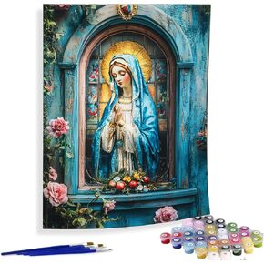 Diymood Paint by Numbers Kits for Adults Goddess, DIY Oil Painting Christ Acrylic Paint by Number for Adults Beginner with Brushes for Home Wall Decor 16x20 inch