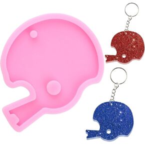 Football Helmets Silicone Molds Rugby Helmets Keychain Silicone Mold Foot Ball Helmet Keychain Molds for DIY Jewelry Making Pendant Necklace Decoration Craft