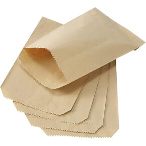 Tendwarm 100 Pcs 3x5 Inches Brown Kraft Paper treat Bags Flat favor bag for Party Wedding Small Gift bag Mini Size