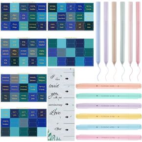 6 Soft No-Bleed Highlighters and 6 Smooth Gel Pens with 5 Foil Stamped Bible Label Set, Beautifully Colored Bible Labels for Easy Navigation (66 Preprinted Labels and 24 Blank Labels)