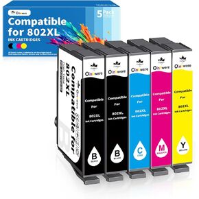 Remanufactured Ink Cartridge Replacement for Epson 802 XL 802XL Ink Cartridges Combo Pack Compatible for Workforce Pro WF-4740 WF-4730 WF-4720 WF-4734 EC-4020 EC-4030 (5-Pack)