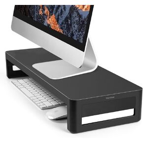 Vaydeer 2 Tier USB Monitor Stand, Metal Height Adjustable Monitor Riser with Hub, Support Fast Charging and Transfer Data, Keyboard and Mouse Storage Desk Organizer for Laptop,Computer,Notebook,MacBook