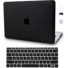 KECC Case Compatible with MacBook Pro Retina 13 inch Case 2015 2014 2013 2012 Release A1502 A1425 Italian Leather Hard Shell + Keyboard Cover (Black Leather)
