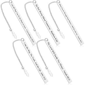 5 Pieces Christian Gifts Bookmark Religious Gift for Women Inspirational Religious Bible Verse Gifts Christian Birthday Gifts for Women Men Baptism Faith Gifts Scripture Gifts for Daughter Son Teens