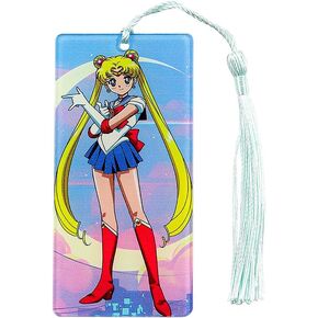 1pc Anime Female Warrior Bookmark - Sailor Cartoon Acrylic Cartoon Bookmarks for Fans Bookworms, Reading Marker Book Accessories, Holiday Gifts, Christmas Gifts (Five Sisters)