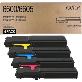 6600 6605 Toner Cartridge High Capacity use for 106R02225 106R02226 106R02227 106R02228 Toner Replacement for Xerox Phaser 6600 WorkCentre 6605 Printer(C/M/Y/B)