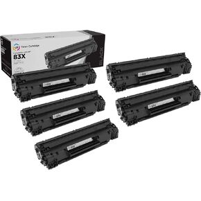LD Products Compatible Toner Cartridge Replacement for HP 83X CF283X (Black, 5-Pack) for use in HP Laserjet Pro M225dw, M201dw, M225dn, M201dw, M225dn, M225dw, M225nw