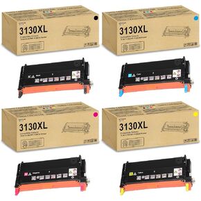 3130 Toner Cartridge Compatible 3130CN Toner Cartridge 330-1198 330-1199 330-1200 330-1204 Replacement for Dell 3130 3130CND 3130CN Printers.4 Pack