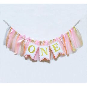 Pink 1st Highchair Banner Birthday,1st Birthday High Chair Banner, First Birthday Decorations,Highchair Banner 1st Birthday, One Banner 1st Birthday