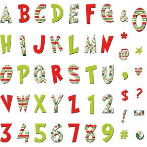 200 Pieces Christmas Bulletin Board Decoration Winter Alphabet Number Cutouts Holiday Bulletin Board Alphabet Letters and Number Accents for Xmas Winter Home School Classroom Chalkboard Decor