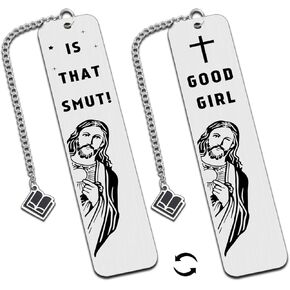 Book Club Gifts, is That Smutt Jesus Bookmark, Christmas Stocking Stuffer, Funny Bookmarks for Women Men Book Lover, Gag Bookmark Gift for Friend, Book Marks for Reading Women for Birthday Christmas