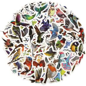 100pcs Birds Stickers for Kids, Waterproof Birds Vinyl Decal Cute Bird Scrapbook Stickers Animal Stickers Bird Party Favors for Wall Water Bottles Notebook Cards Skateboard Phone Laptop