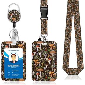 ID Badge Holder with Detachable Lanyard, White Daisy Badge Holder with Keychain, Retractable Reel Name Tag Lanyard Vertical ID Card Protector for Teacher Nurses Doctor Office Staff