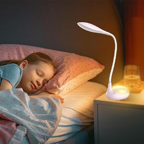 LED Desk Lamp, 2 in 1 Dimmable Reading Lamp, Touch Desk Lamps for Home Office Dorm with 3 Color Modes, Eye-Caring Lamp with USB Port, Gifts for Boys Girls (Blue)