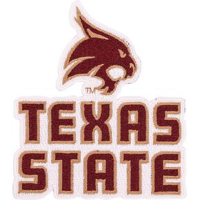 Desert Cactus Texas State University Patch – Embroidered Iron On/Sew On Applique for Blazers, Jackets, Backpacks, Bags, Hats & Tactical Gear – Texas State Bobcats (Patch - Design B)