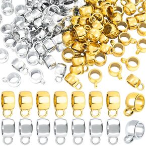 Joez Wonderful Links Bail Beads with Charm Loop, Connector Tube Charm for Jewelry Making