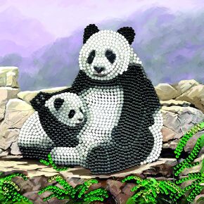 Crystal Art Diamond Painting Card Kit - Panda- Create Your Own 7"x7" Card Kit - for Ages 8 and up
