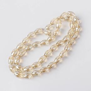 Novborcz58PCS Faceted Barrel Crystal Glass Jewelry MakingShaped Beads Vertical Hole Faceted Glass Spacer Beads for DIY Crafting Findings Bracelet Necklace Jewelry Making 8X11mm(Malachite Green)