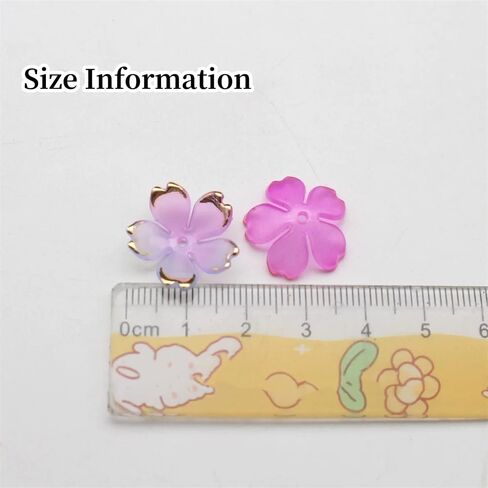 100pcs Acrylic Flower Beads, 19mm Cherry Blossom Plastic Gradient Flower Spacer Beads for DIY Crafts Bracelet Necklace Earrings Jewelry Making(Mix Colors) in Kuwait