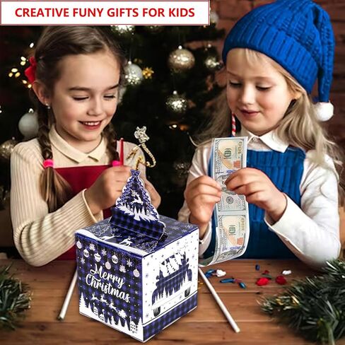 Merry Christmas Money Box for Cash Gift Pull, DIY Surprise Money Pull Out Gift Box with 50Pcs Transparent Bags for Kids Adults, Fun & Unique Ways to Give Cash As for Your Loved Ones（1Pack) in Saudi Arabia