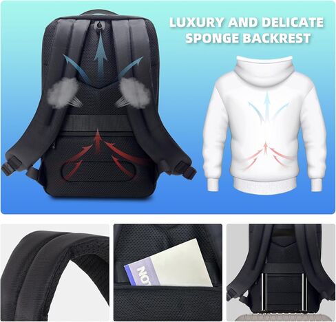 KINGSLONG Laptop Backpack for Men 15.6-16 inch Slim Business Backpack for Men Lightweight Computer Backpack with USB Charging Port Water Resistance Anti-theft Computer Bag for Work Office Colllege in Saudi Arabia