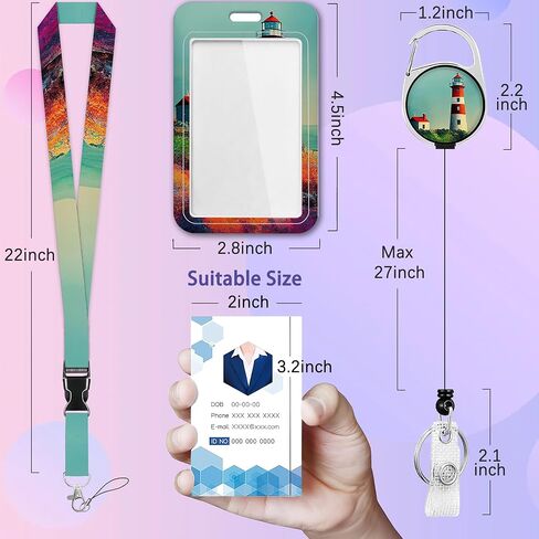 Rose Lanyards for Id Badges,ID Badge Holder and Retractable Reel Clip Lanyard with ID Card Nametag Badge Holder for Nurse Teacher in Kuwait