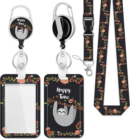 Rose Lanyards for Id Badges,ID Badge Holder and Retractable Reel Clip Lanyard with ID Card Nametag Badge Holder for Nurse Teacher in Kuwait