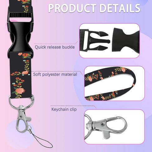Rose Lanyards for Id Badges,ID Badge Holder and Retractable Reel Clip Lanyard with ID Card Nametag Badge Holder for Nurse Teacher in Kuwait