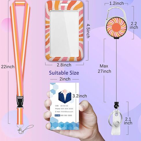 Rose Lanyards for Id Badges,ID Badge Holder and Retractable Reel Clip Lanyard with ID Card Nametag Badge Holder for Nurse Teacher in Kuwait