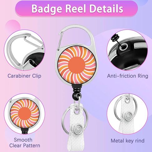Rose Lanyards for Id Badges,ID Badge Holder and Retractable Reel Clip Lanyard with ID Card Nametag Badge Holder for Nurse Teacher in Kuwait