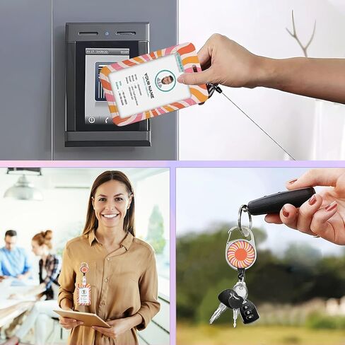 Rose Lanyards for Id Badges,ID Badge Holder and Retractable Reel Clip Lanyard with ID Card Nametag Badge Holder for Nurse Teacher in Kuwait