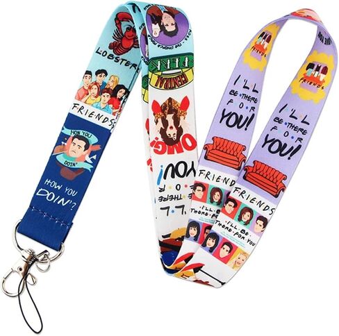 Pinstant Friends Umbrellas مقدمة عنوان الشعار Chandler Bing Matthew Perry Comedy TV Show Joey Rachel Ross Monica Phoebe Pivot Couch 17.7 بوصة حبل عنق سلسلة مفاتيح حامل شارة تعريف للهاتف المحمول حزام دبوس in Saudi Arabia