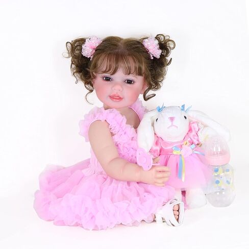 22 Inch Toddler Dolls Galaxia Girl (white and blue)- Baby Dolls Girl- Cute Soft Vinyl Realistic Baby Doll Poseable Smiling Real Life Baby Dolls with Complete Accessories for 3+ Years Old Gifts in Saudi Arabia