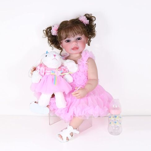 22 Inch Toddler Dolls Galaxia Girl (white and blue)- Baby Dolls Girl- Cute Soft Vinyl Realistic Baby Doll Poseable Smiling Real Life Baby Dolls with Complete Accessories for 3+ Years Old Gifts in Saudi Arabia
