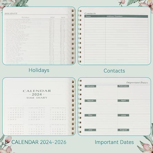 WERTIOO 2024 Planner, 8.5 x 11 Inch Monthly and Weekly Hummingbirds Planner, JAN.2024 to DEC.2024, Large Planner with Spiral Bound, Note Pages, Pockets in Kuwait