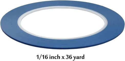 JINBING High-Temp Vinyl Fine Line Fineline Masking Tape Automotive Paint for Curves Blue (1/16 in +1/8 in each 3Rolls) in Saudi Arabia