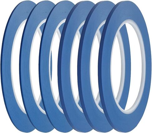 JINBING High-Temp Vinyl Fine Line Fineline Masking Tape Automotive Paint for Curves Blue (1/16 in +1/8 in each 3Rolls) in Saudi Arabia