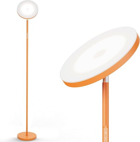 LED Floor Lamps for Living Room, Bright Modern Floor Lamp Tall Standing Pole Light with Remote 4 Color Dimmable Standing Lamp,1 Hour Timer Torchiere Standing Lamp for Bedroom Office - Vitality Orange in Saudi Arabia
