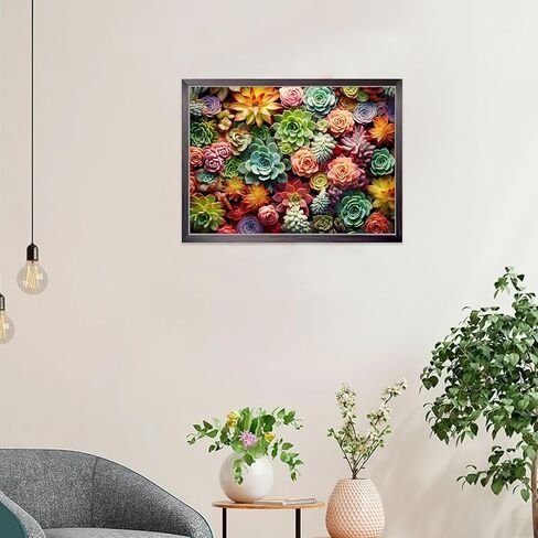 مجموعات الفن الماسي من CEOVR Succulents للبالغين، نقاط طلاء دياميند 5D للمبتدئين، مجموعات الحرف اليدوية للبالغين، فنون وحرف يدوية، فن هدية ممتع DIY، ديكور حائط للمكتب المنزلي 12 * 16 بوصة in Saudi Arabia
