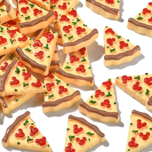 LiQunSweet 50 Pcs Imitation Food Triangle Pizza Flatback Nohole Beads Charms for DIY Craft Decoration in Kuwait