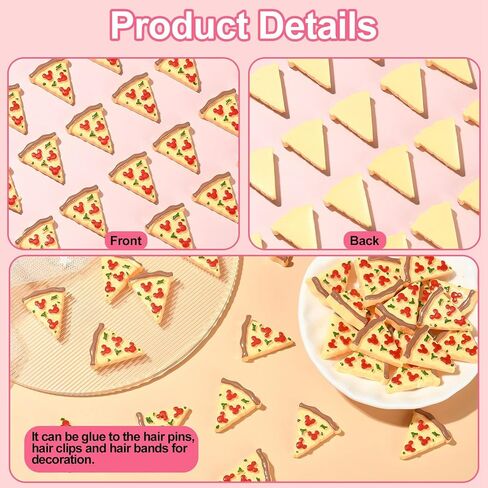LiQunSweet 50 Pcs Imitation Food Triangle Pizza Flatback Nohole Beads Charms for DIY Craft Decoration in Kuwait